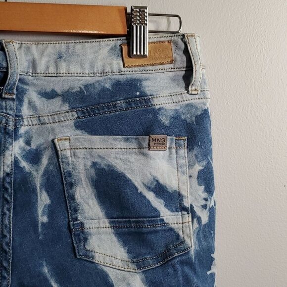 Mng by mango jeans womens size 6 Ella tie-dye low-rise coastal two-tone cool - Picture 11 of 16